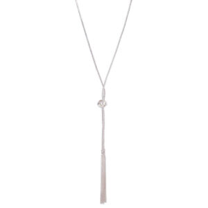 Chain Tassel & Knotted Lariat Necklace