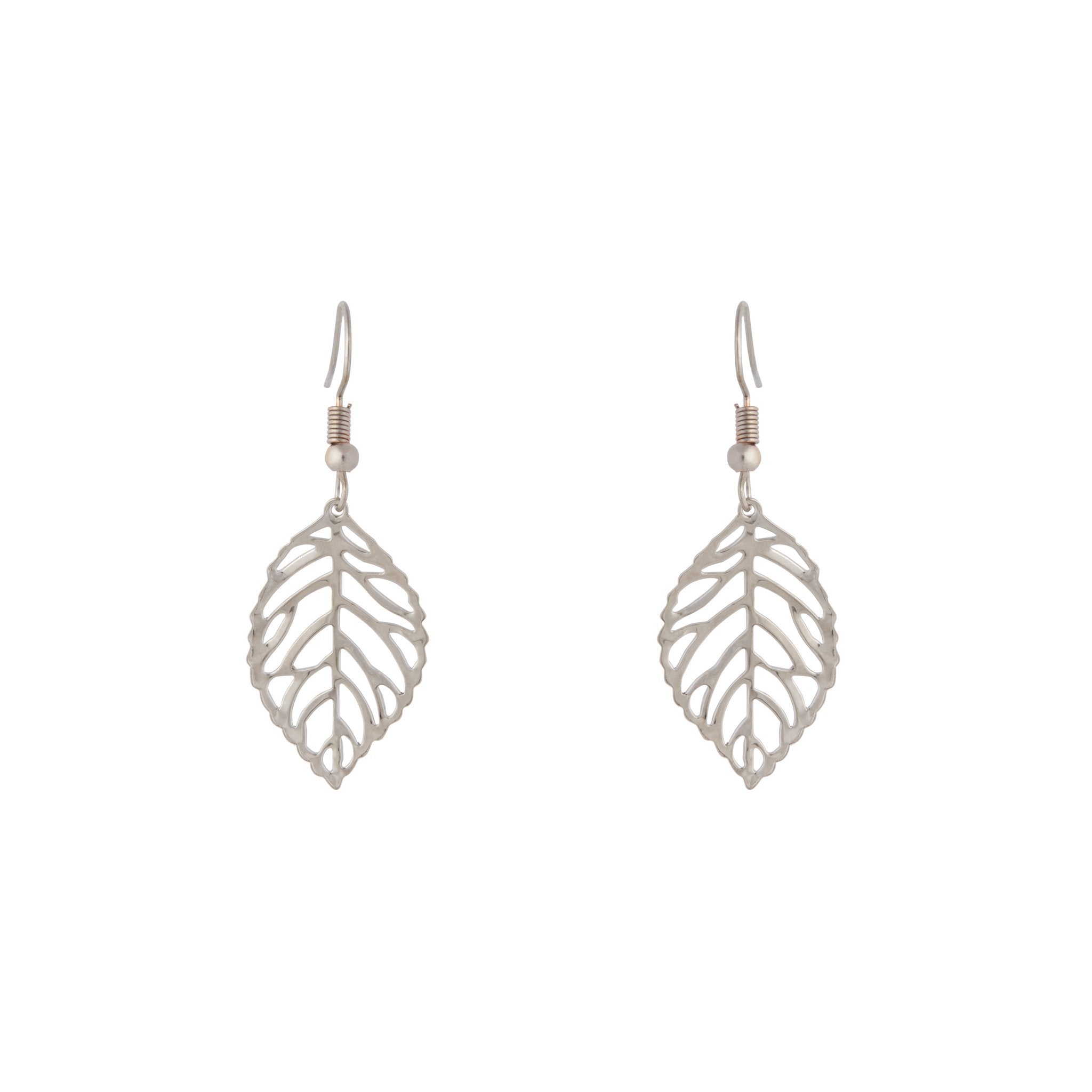 Single Leaf Filigree Earrings