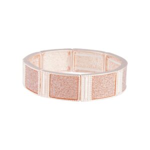 Rose Stretch Glitter Square Bangle