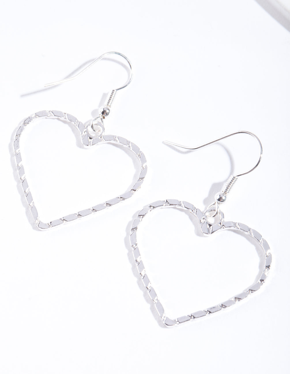 Textured Heart Cut Out Drop Earring