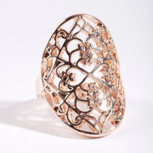 Rose Filigree Shield Ring