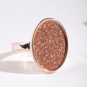 Rose Oval Glitter Paper Ring