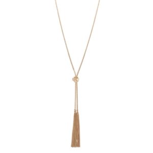 Lariat Knot & Tassel Necklace