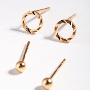 Textured Circle Stud Earring Pack