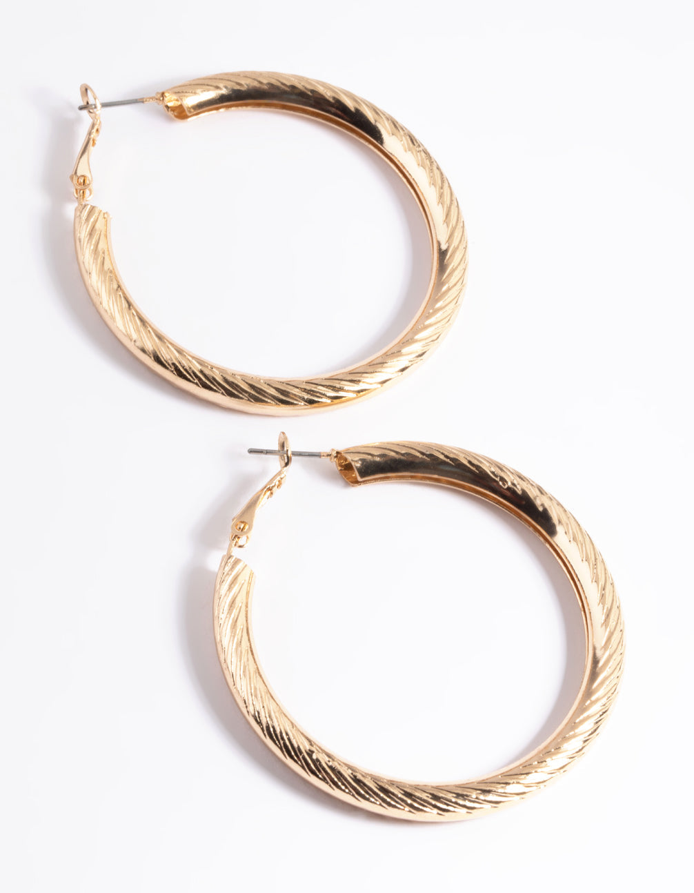 Line Textured Hoop Earrings
