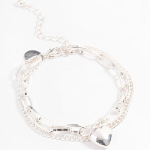 Layered Chain Heart Bracelet