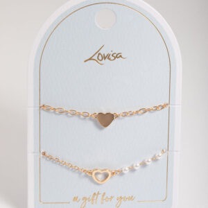 Open Heart & Pearl Bracelet Pack