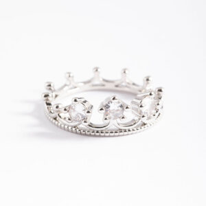 Rhodium Crown Ring