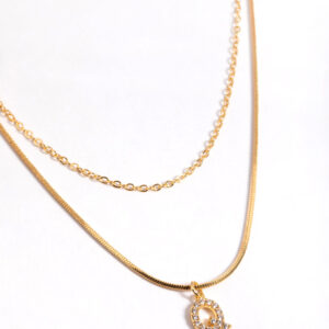 Letter Q Layered Initial Necklace