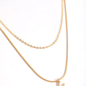 Letter H Layered Initial Necklace