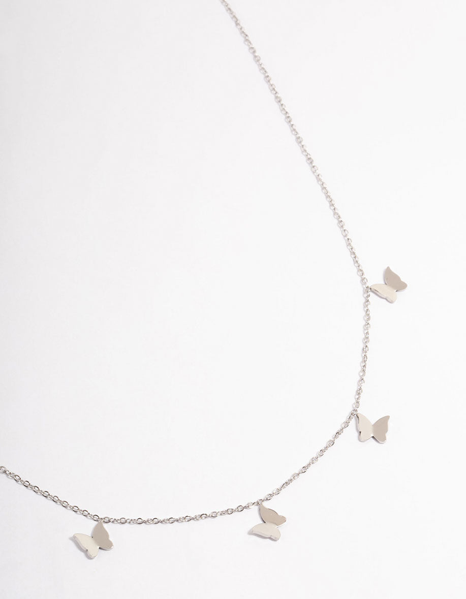 Stainless Steel Butterfly Charm Necklace