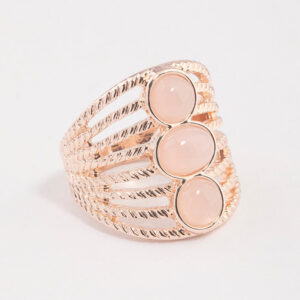 Rose Vertical Triple Stone Ring