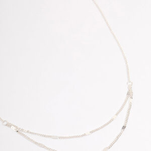 Clamped Cable Double Necklace