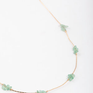 Green Aventurine Mini Station Dainty Necklace