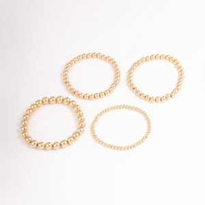Round Ball Stretch Bracelet 4-Pack