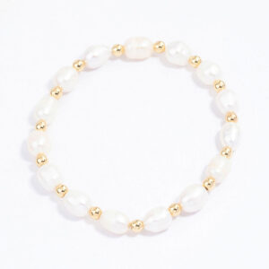 Beaded & Freshwater Pearl Stretch Bracelet