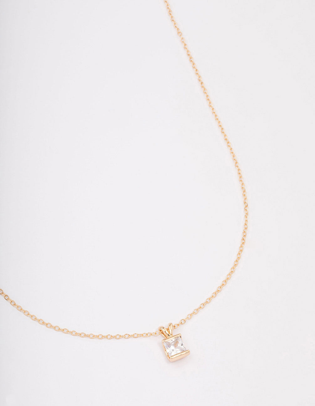 Square Stone Short Necklace