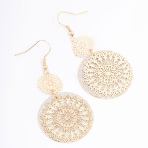 Glitter Paper Flower Drop Earrings