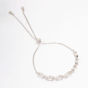 Rhodium Marquise Toggle Bangle