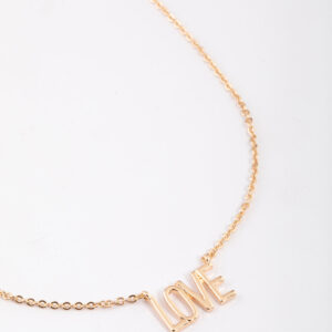 Black Letter Pendant Necklace