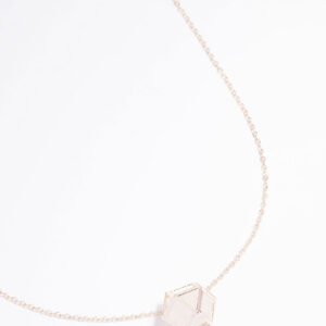Rose Clear Quartz Shard Cage Necklace