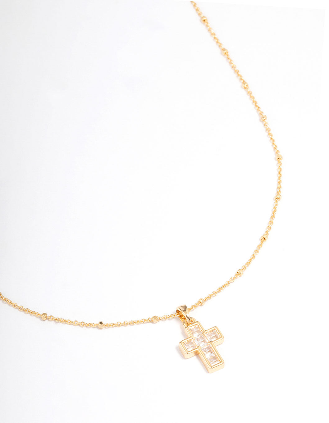 Cubic Zirconia Cross Ball Necklace