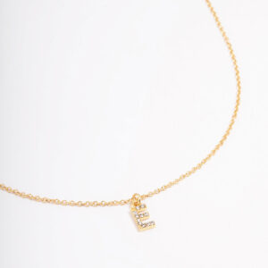 Letter E Initial Pendant Necklace