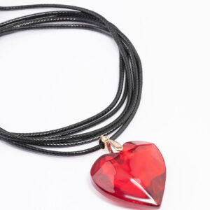 Red Heart Cord Choker Necklace