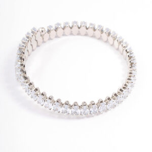 Rhodium Stone Wrist Cuff