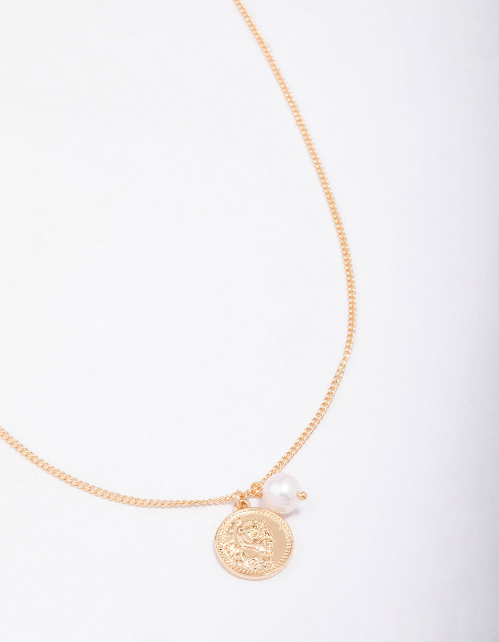 Chunky Coin & Pearl Necklace