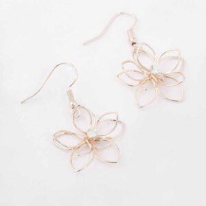 Rose Wire Flower Drop Earrings