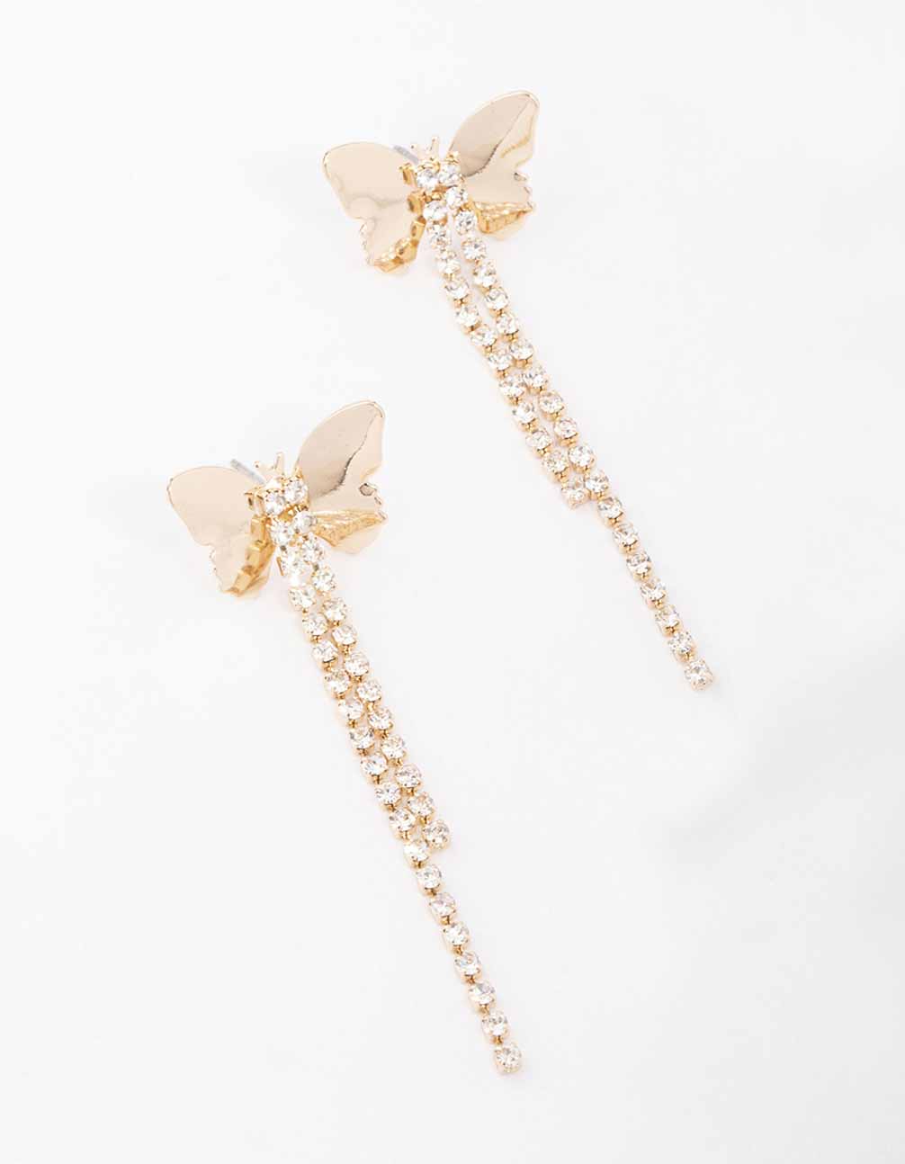 Butterfly Cupchain Drop Earrings