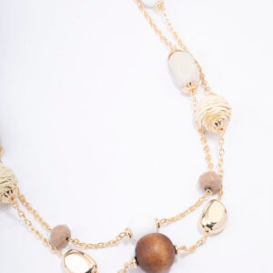 Double Chain Beaded Necklace