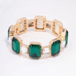 Hexagon Emerald Stone Stretch Bracelet
