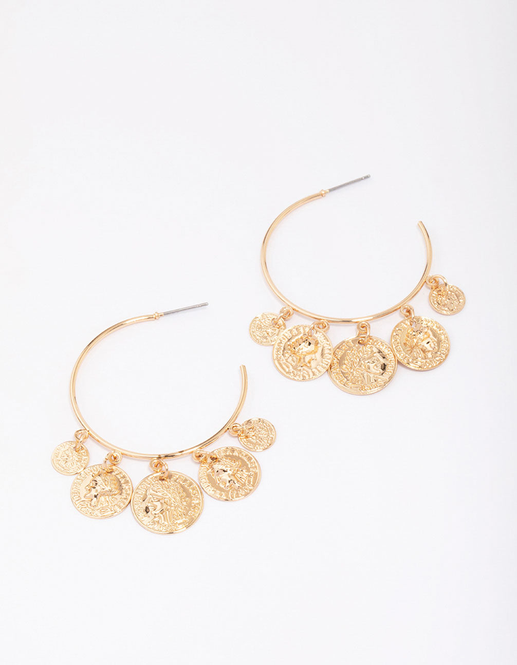 Coin Droplet Hoop Earrings