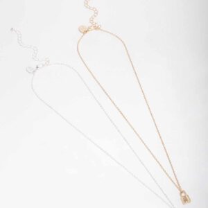 & Plain Locket Necklace Pack
