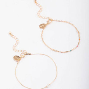 Bead & Pearl Chain Bracelet Pack