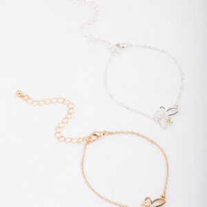 & Two-Toned Butterfly Bracelet Pack