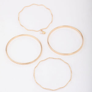 Wavy Bangle 4-Pack