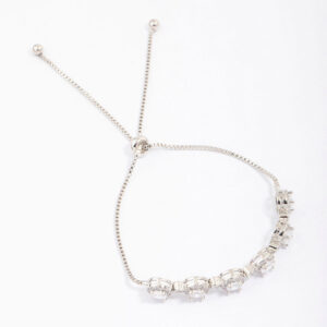 Rhodium Halo Bracelet