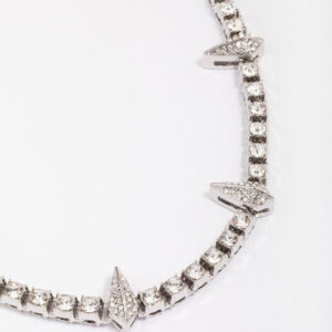 Rhodium Spark Short Necklace