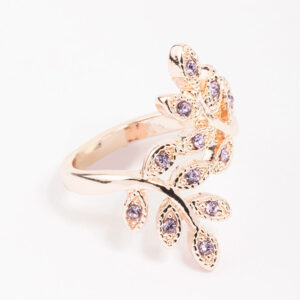 Rose Floral Leaf Wrap Ring