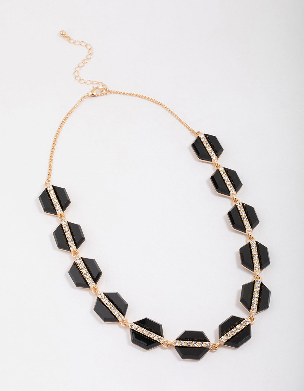 Black Hexagon Necklace