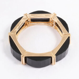 Black & Rectangular Stretch Bracelet