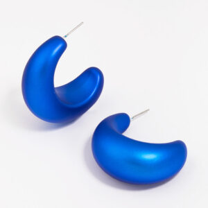 Blue Iridescent Hoop Earrings