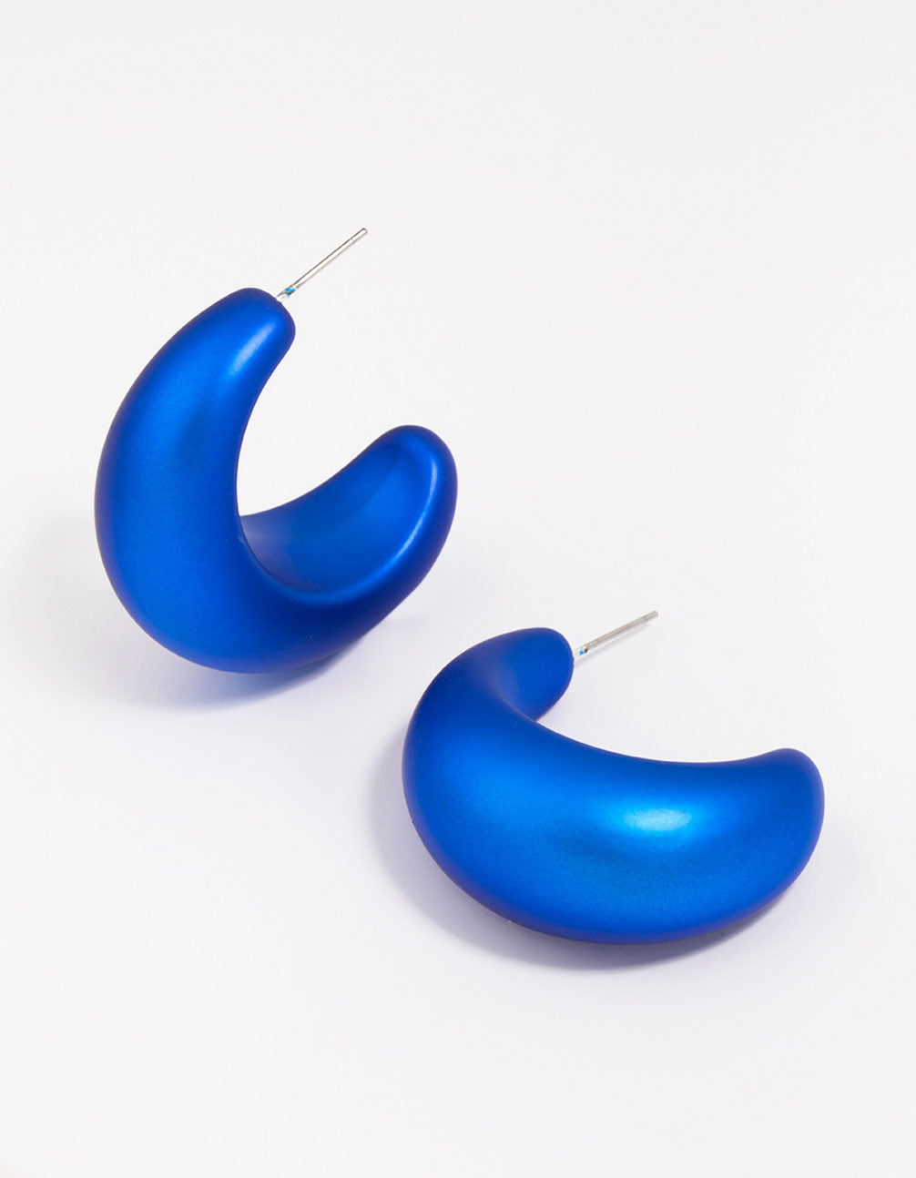 Blue Iridescent Hoop Earrings