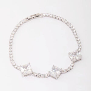 Rhodium Square Bracelet