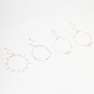 Rose Tassel Bracelet 4-Pack