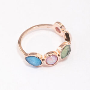 Rose Pebble Stone Ring