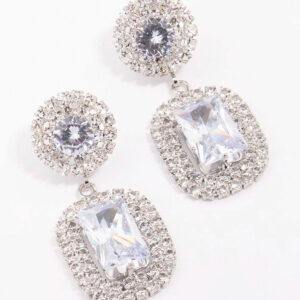Double Stone Statement Earrings